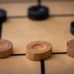 a close up of a wooden board game